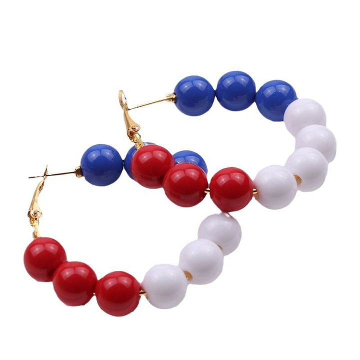 Women's nan statement hoops with large pearl beads and clip closure Kalsten