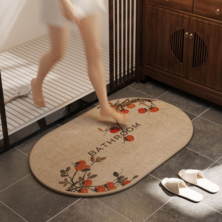 Oval-shaped Decorative Bath Mat Kalsten