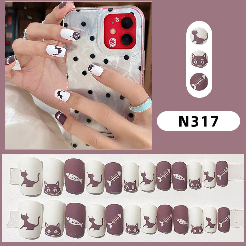 Floral Pattern Press-On Nail Set
