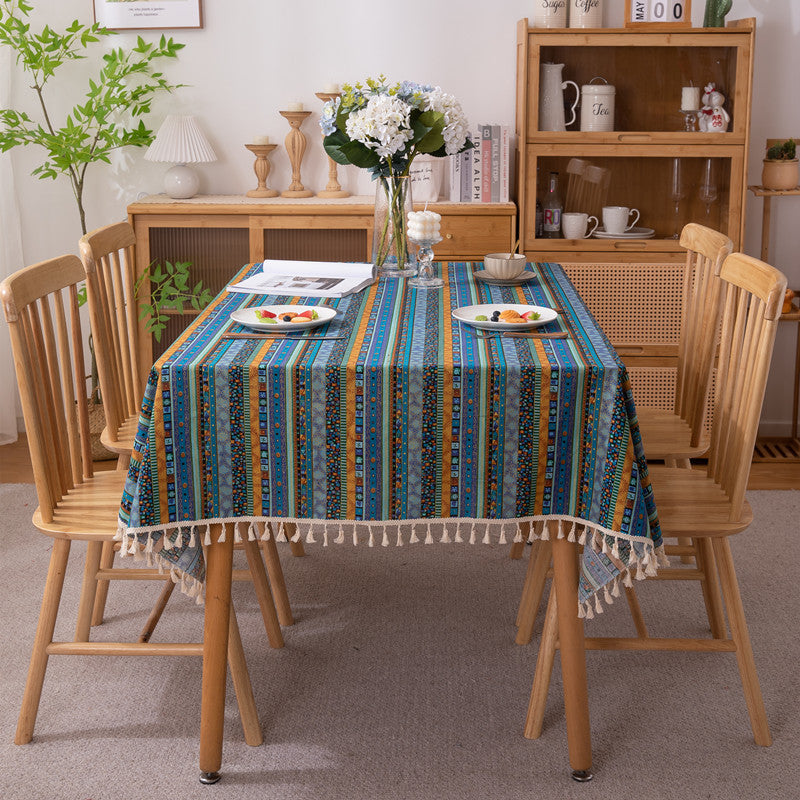 Vibrant Bohemian Fringe Tablecloth