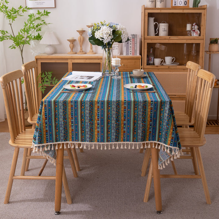Vibrant Bohemian Fringe Tablecloth
