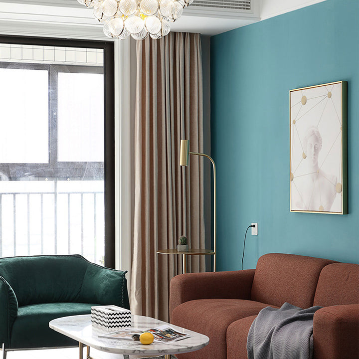 Modern Marble Base Floor Lamp with Integrated Side Table