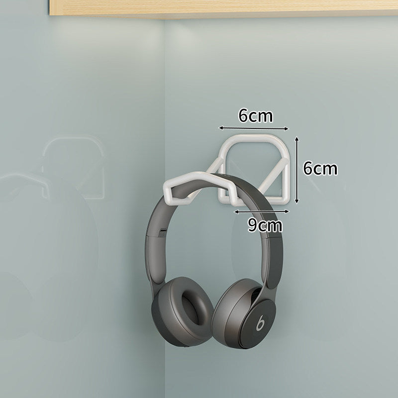 Wall-Mounted Headphone and Game Controller Rack with Foldable Hooks