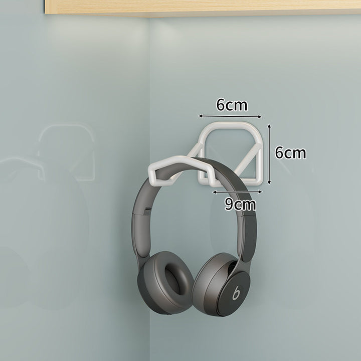 Wall-Mounted Headphone and Game Controller Rack with Foldable Hooks