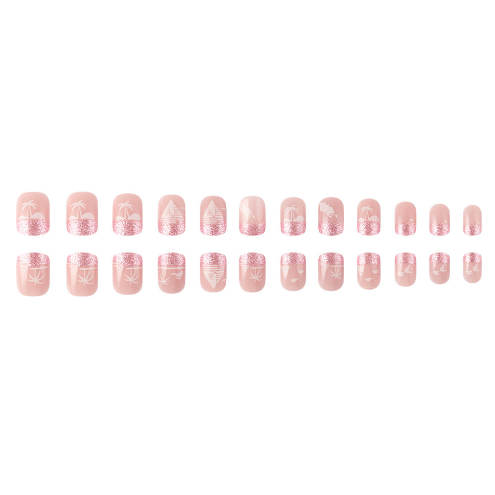 Tropical Beach-Themed Nail Art Design Kalsten