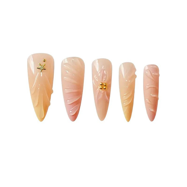 Premium Floral Acrylic Nail Enhancements Kalsten