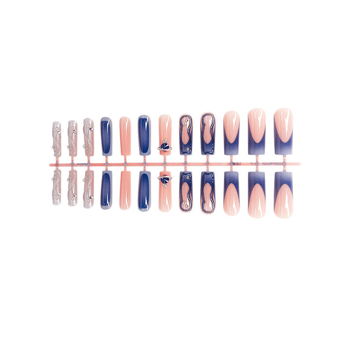 Premium Artistic Press-On Nail Set with Decorative Elements Kalsten