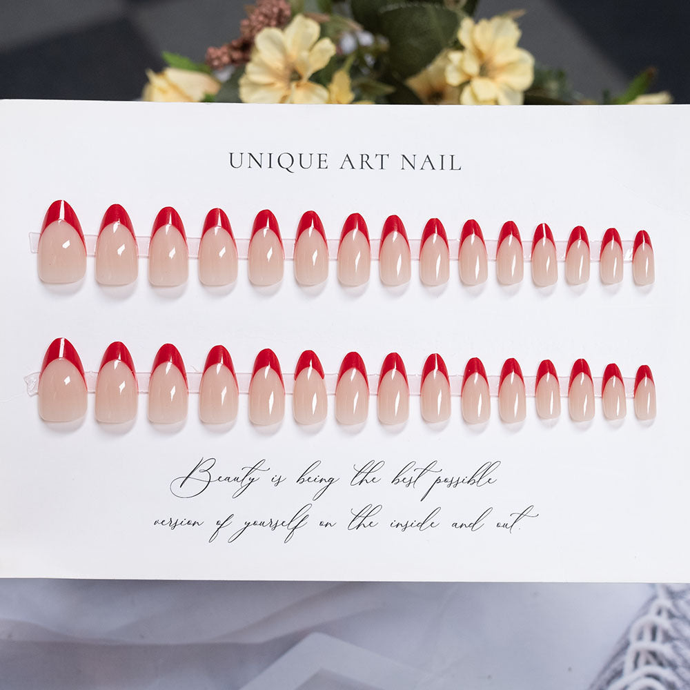 Elegant Stiletto Press-On Nails with Ombre Design