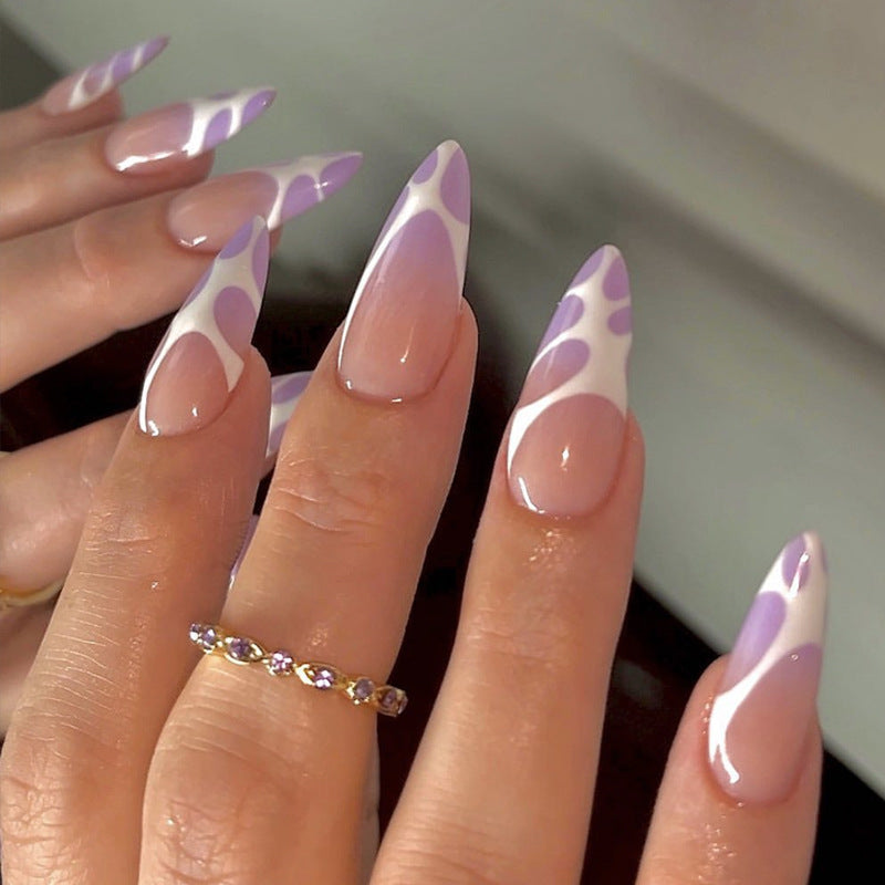 Artistic stiletto nails with modern marble pattern Kalsten