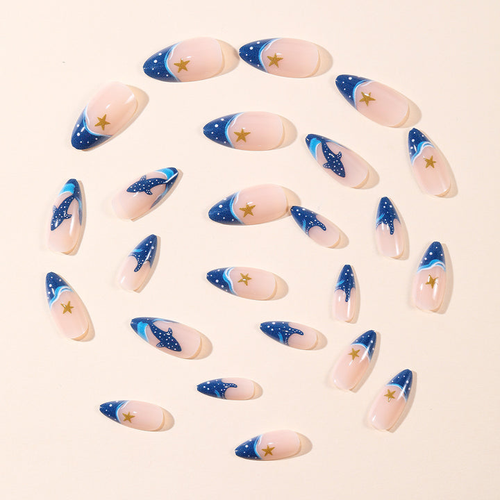 Artistic Ocean-Inspired Stiletto Nail Art Kalsten