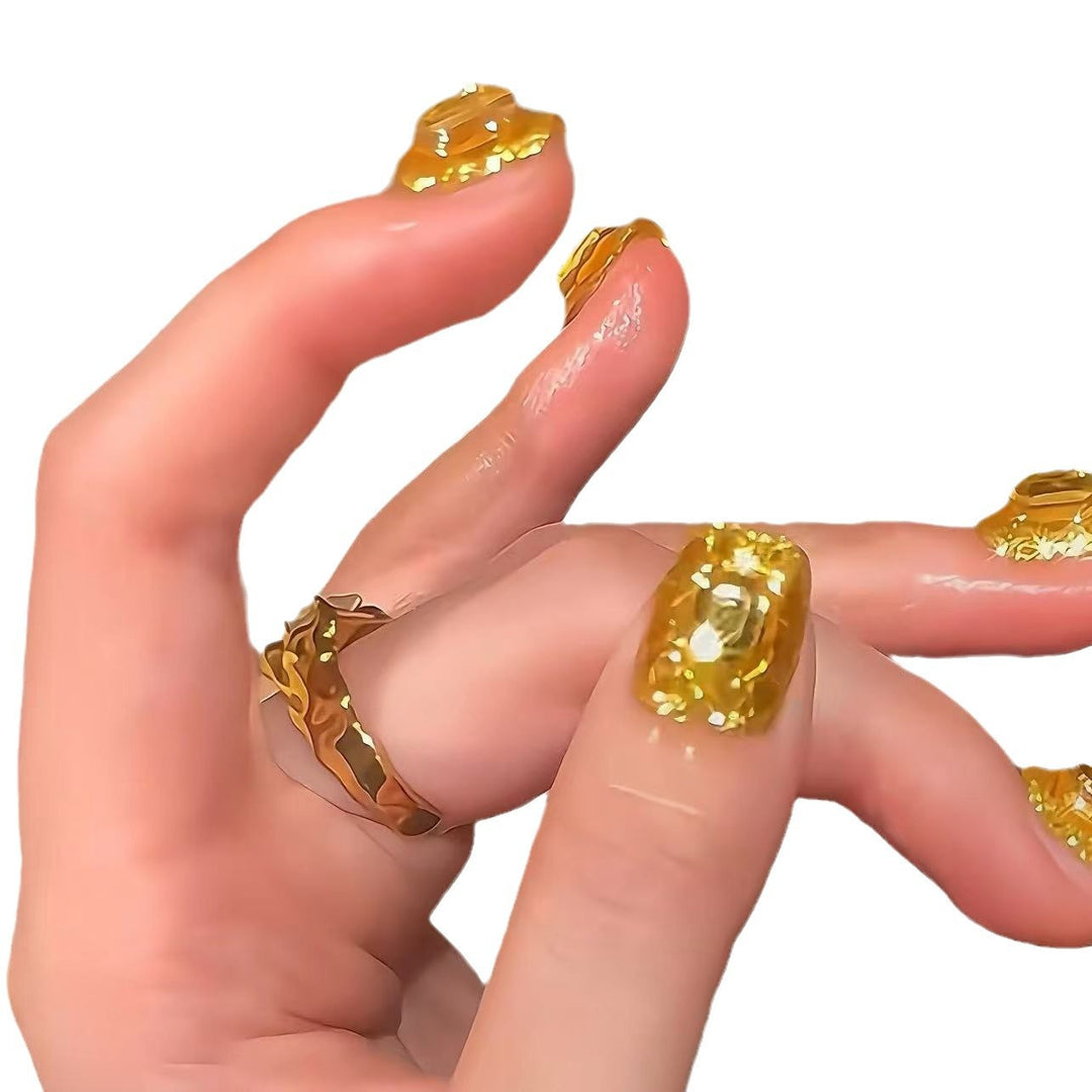 Premium Gemstone-Accented Nail Art Extensions