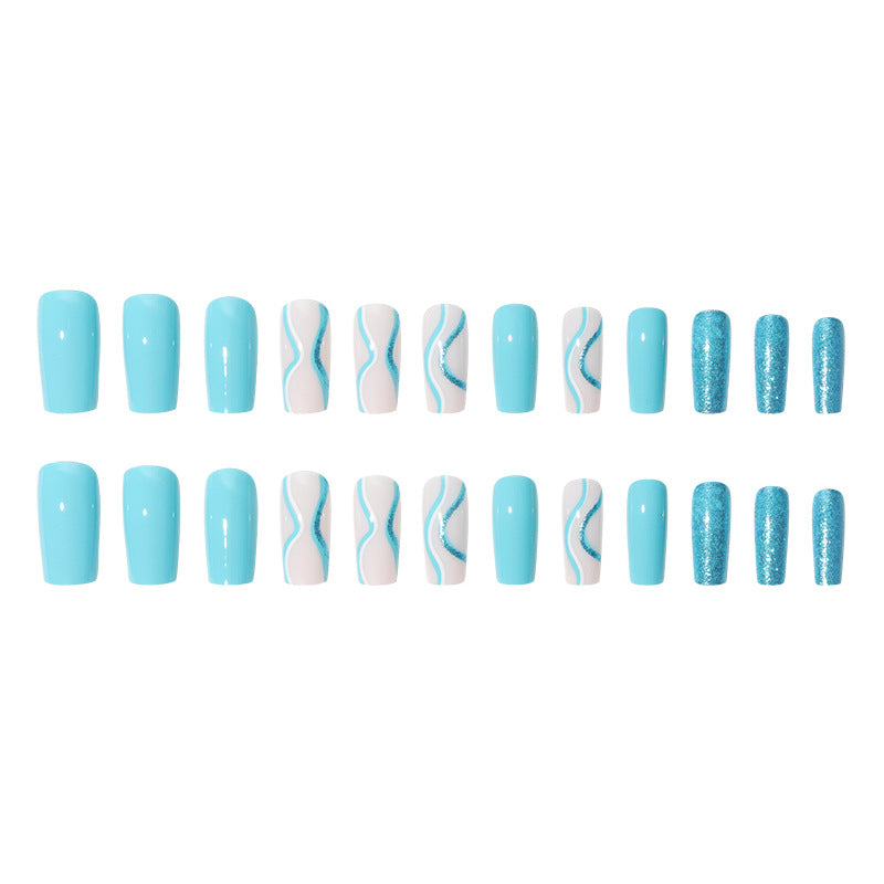 Artistic Long Acrylic Press-On Nails Set Kalsten