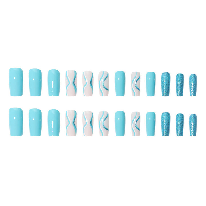 Artistic Long Acrylic Press-On Nails Set Kalsten