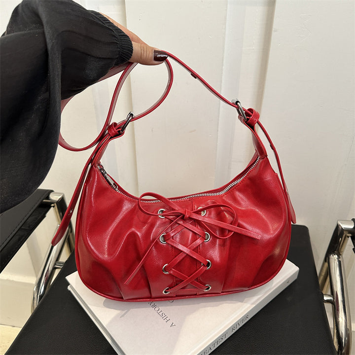 Stylish Lace-Up Shoulder Bag