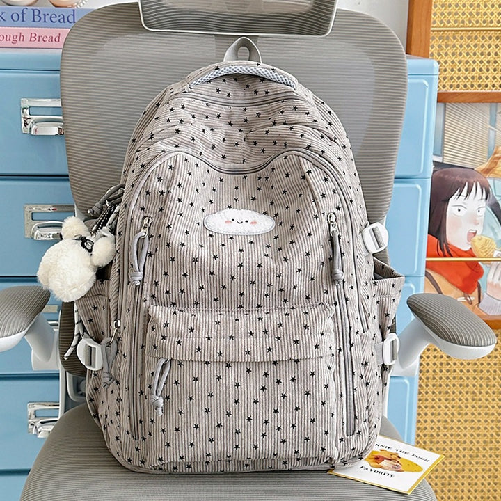 Trendy Star-Embellished Multi-Pocket Backpack Kalsten
