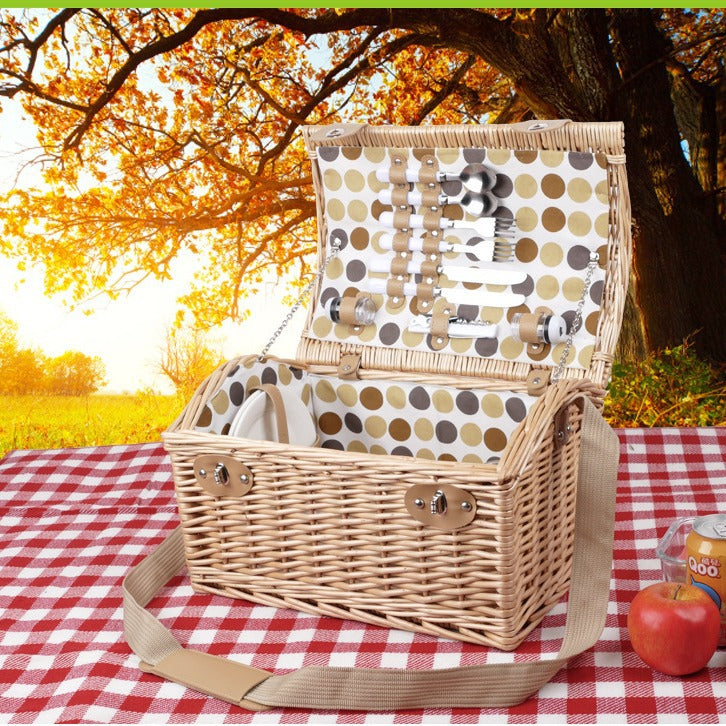Ladies picnic basket with integrated dish set and insulated cooler bag Kalsten