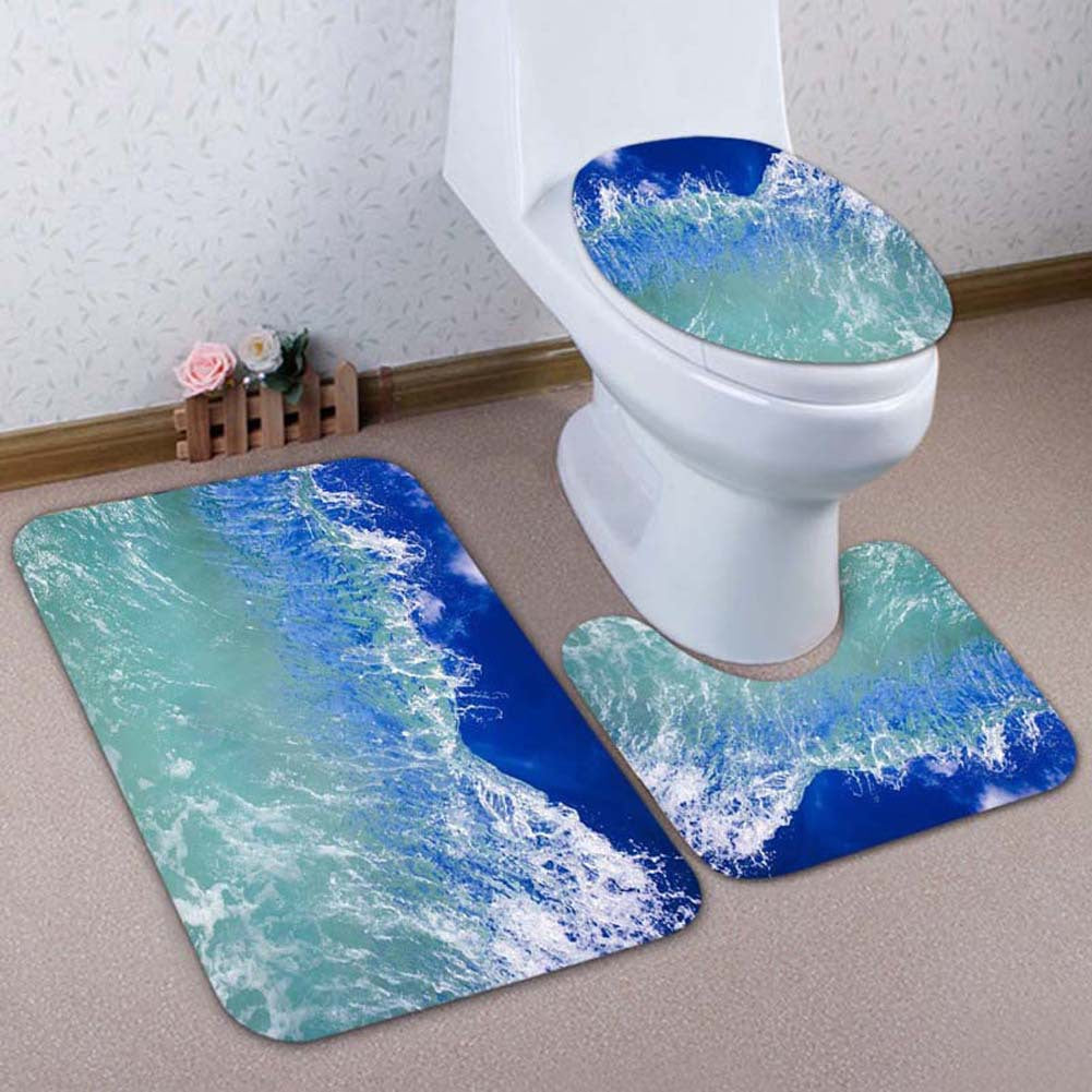 Artistic Lion-Themed Bathroom Mat Set