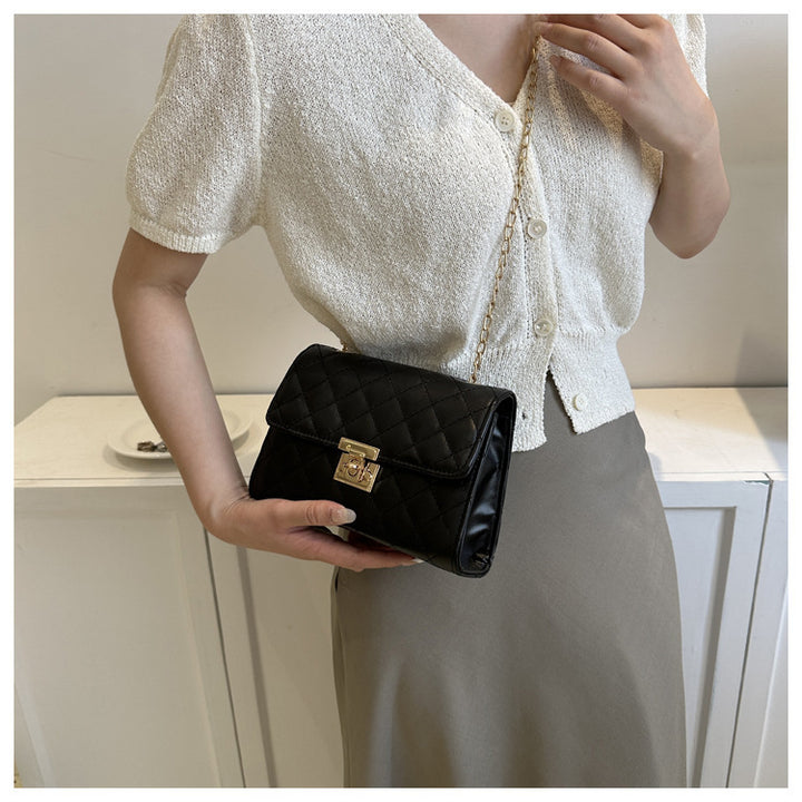 Quilted Chain-Detail Evening Handbag
