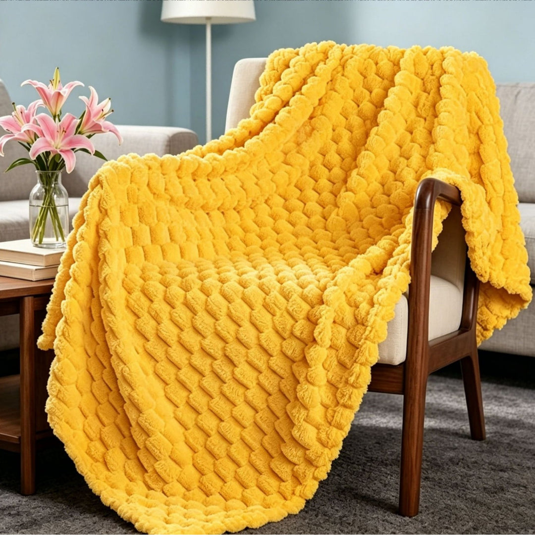 Premium Textured Plush Throw Blanket