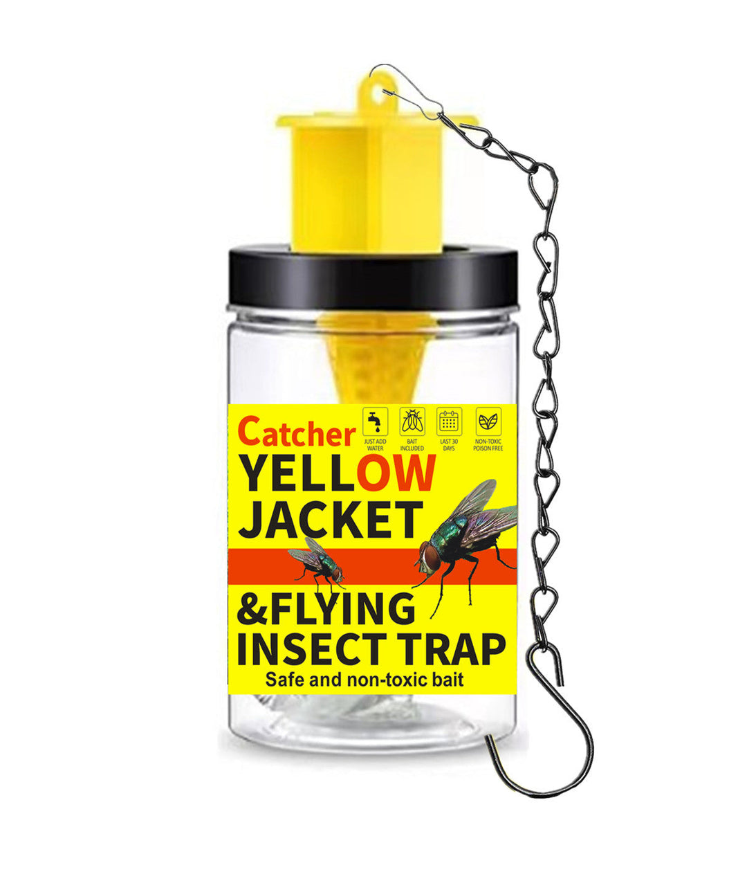 Hanging Refillable Wasp and Flying Insect Trap with Non-Toxic Bait Reservoir Kalsten