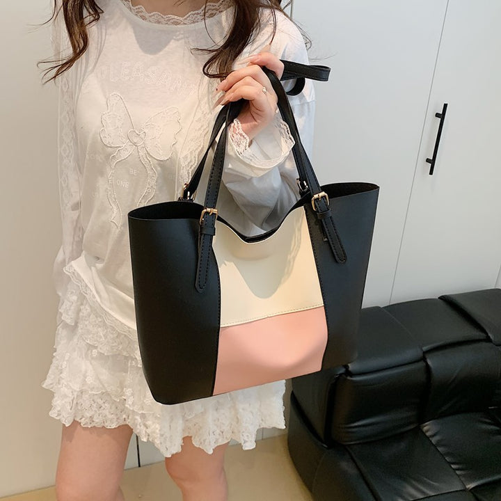 Versatile Color Block Tote Bag Kalsten