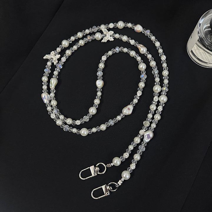 Elegant Pearl and Crystal Eyewear Chain Kalsten