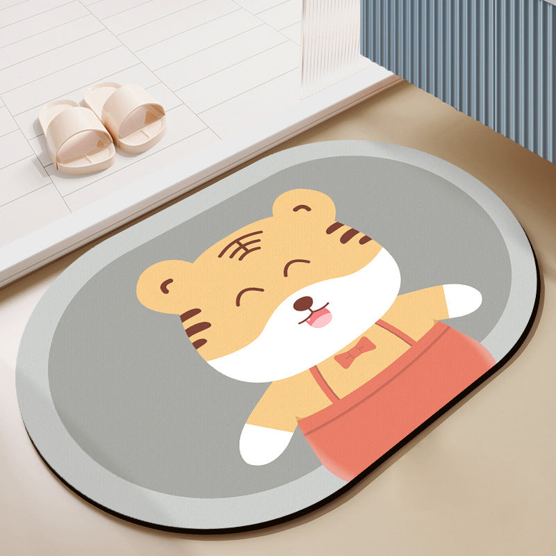 Cute Cartoon Bear-Themed Bath Mat