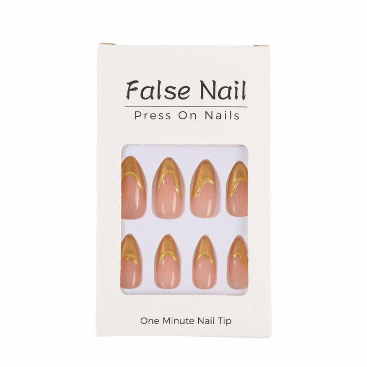 Artificial nails with elegant gold accent Kalsten