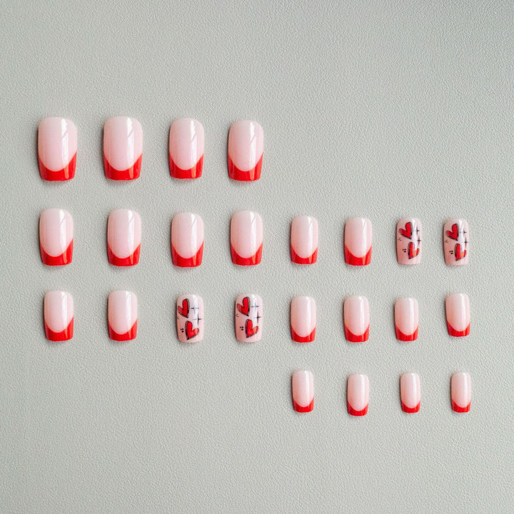 Artistic Heart Accent Acrylic Nail Art