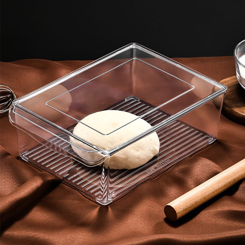 Teig fermentation box with airtight lid and ridged bottom