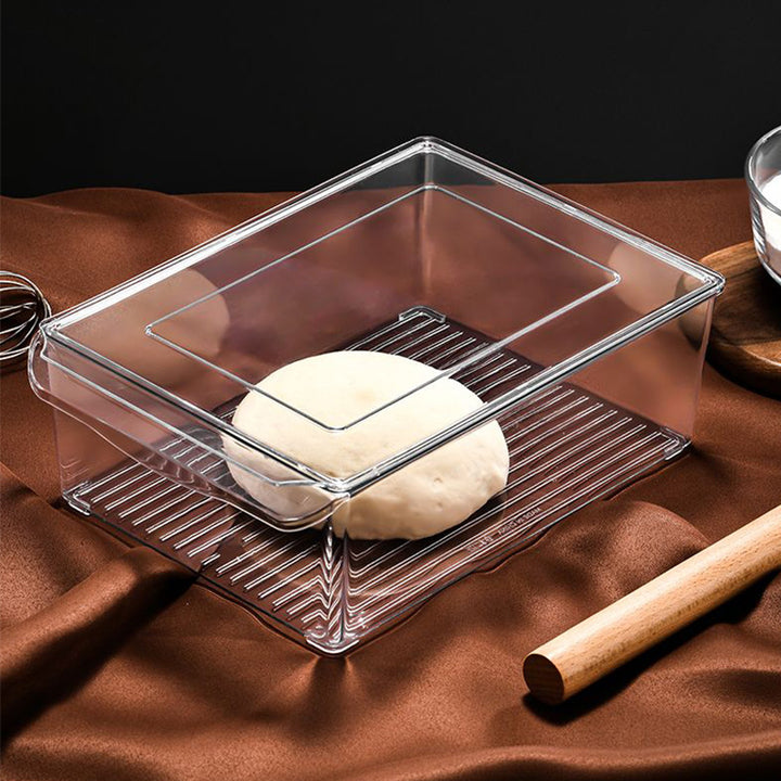 Teig fermentation box with airtight lid and ridged bottom