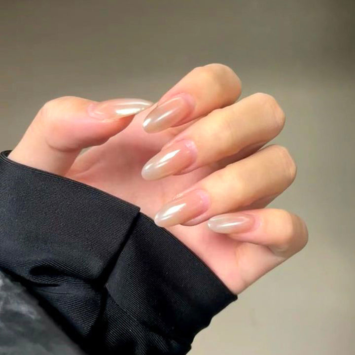 Stylish Press-On Nail Set with Elegant Glitter Accents Kalsten