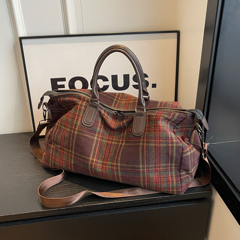 Stylish Plaid Travel Duffel Bag Kalsten