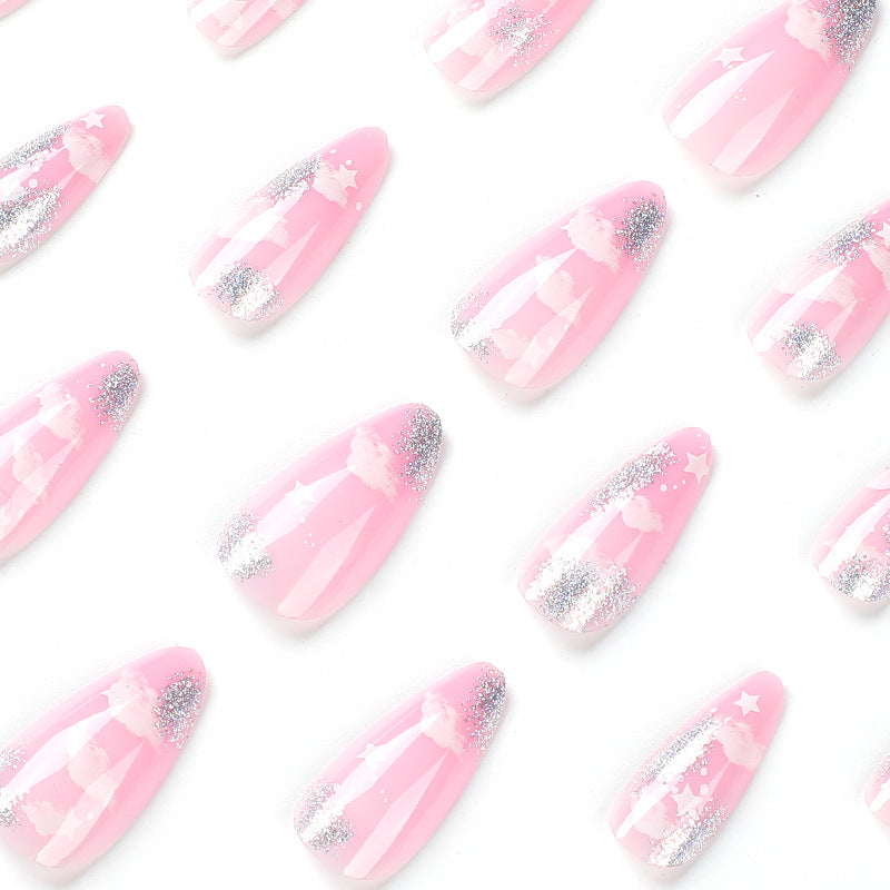 Artificial nails with cloud and star design Kalsten