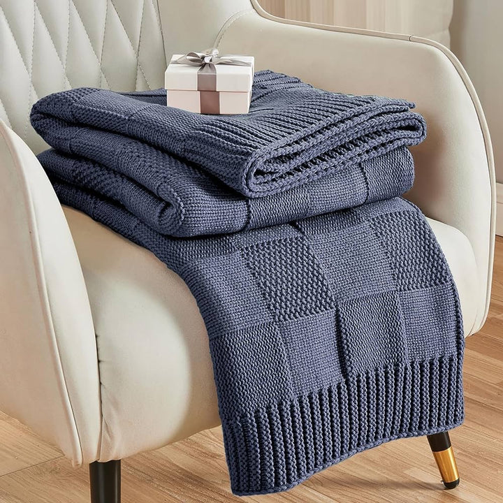 Textured Knit Throw Blanket Kalsten