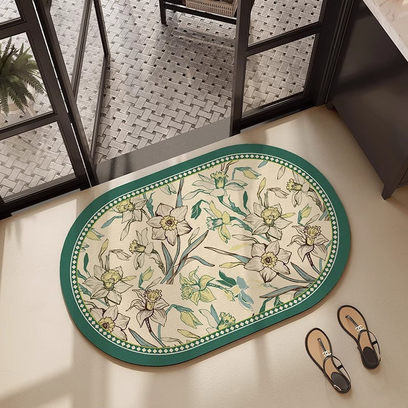 Floral Embroidered Bath Mat Kalsten