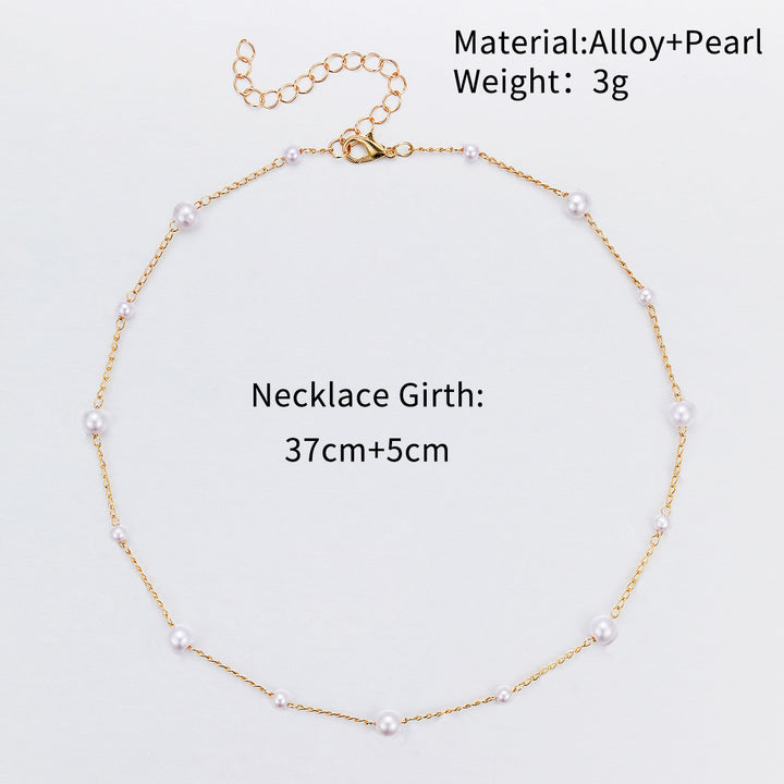 Delicate Pearl Accented Chain Necklace Kalsten