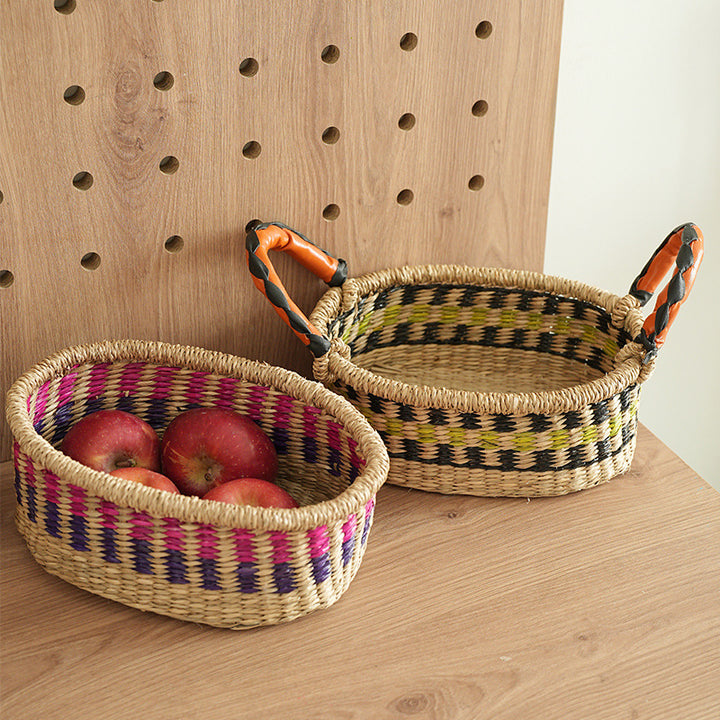 Handmade storage basket made of natural materials Kalsten