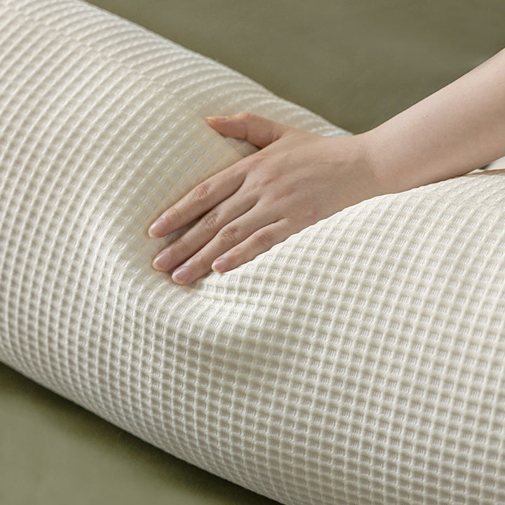ergonomic side sleeper body pillow with breathable waffle cover