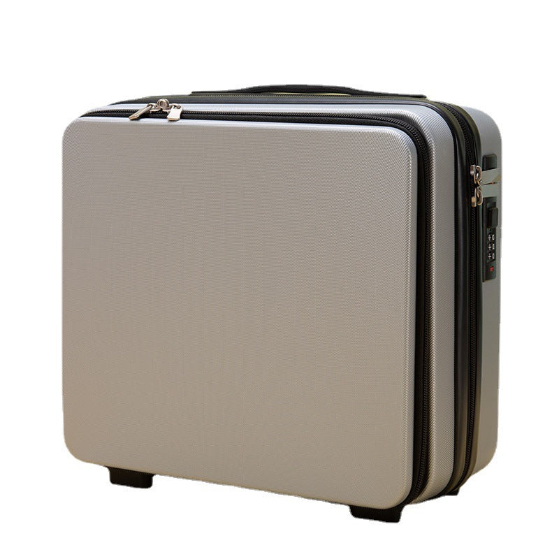 compact hard-shell travel vanity makeup case with TSA combination lock and dual-zip compartments Kalsten