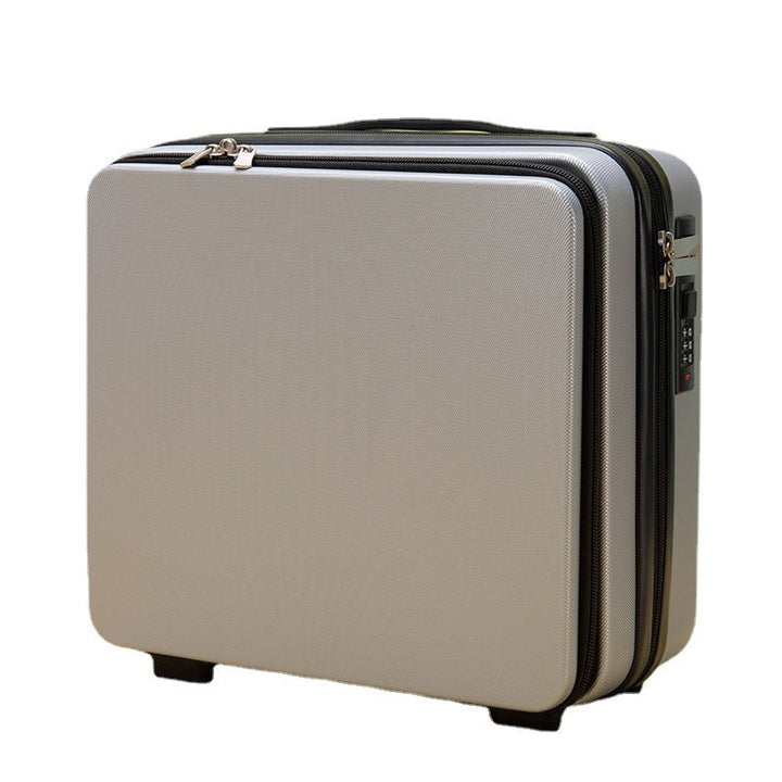 compact hard-shell travel vanity makeup case with TSA combination lock and dual-zip compartments Kalsten