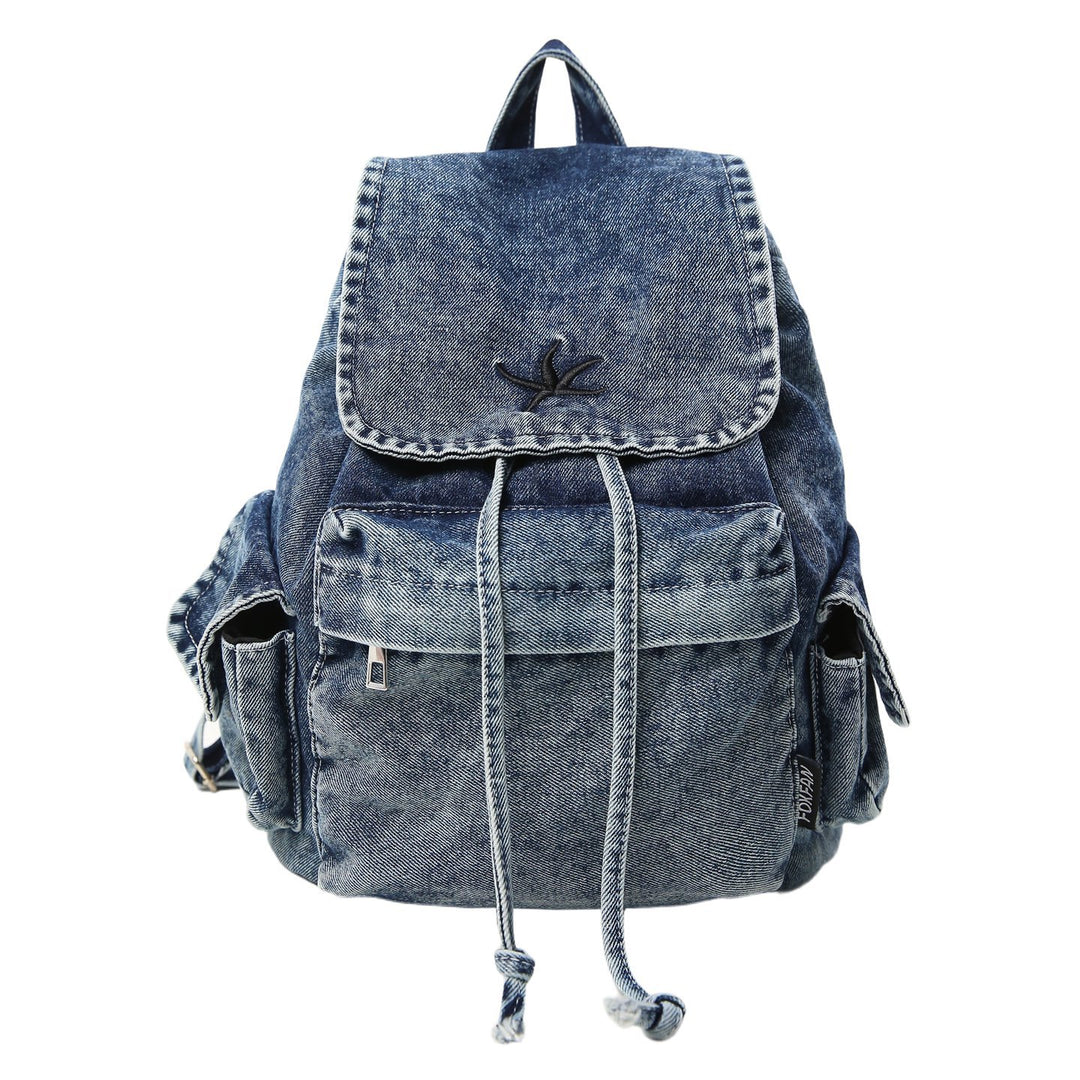 Stylish Denim Drawstring Backpack Kalsten