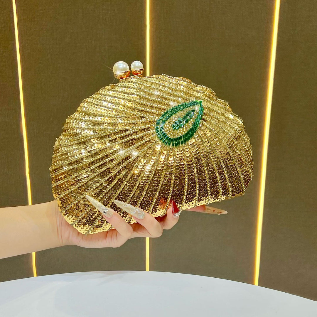Beaded Shell-Shaped Evening Clutch