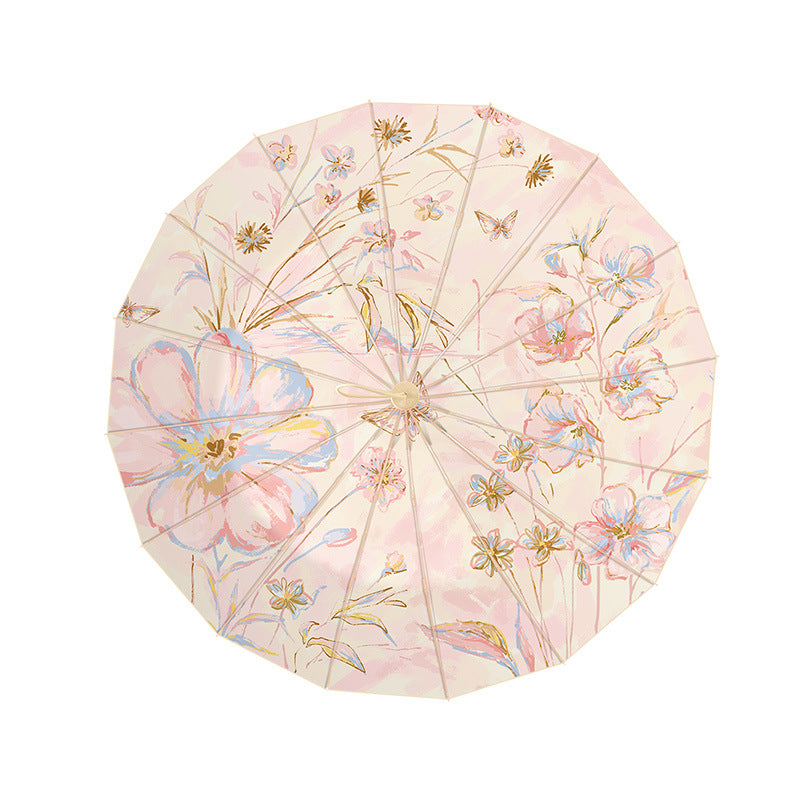 Ladies elegant and handy folding umbrella with floral design Kalsten