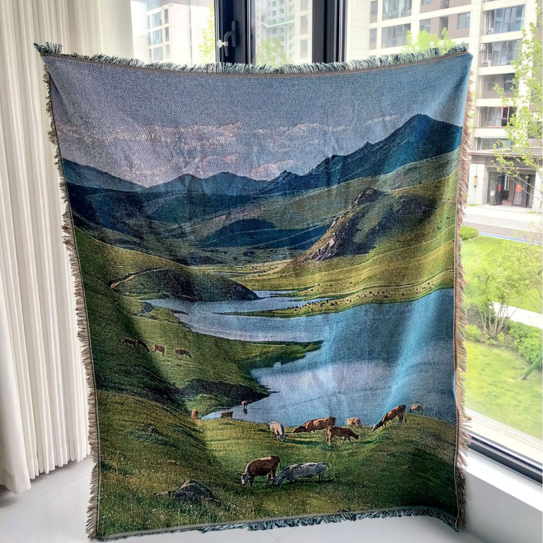 Scenic Coastal Landscape Throw Blanket