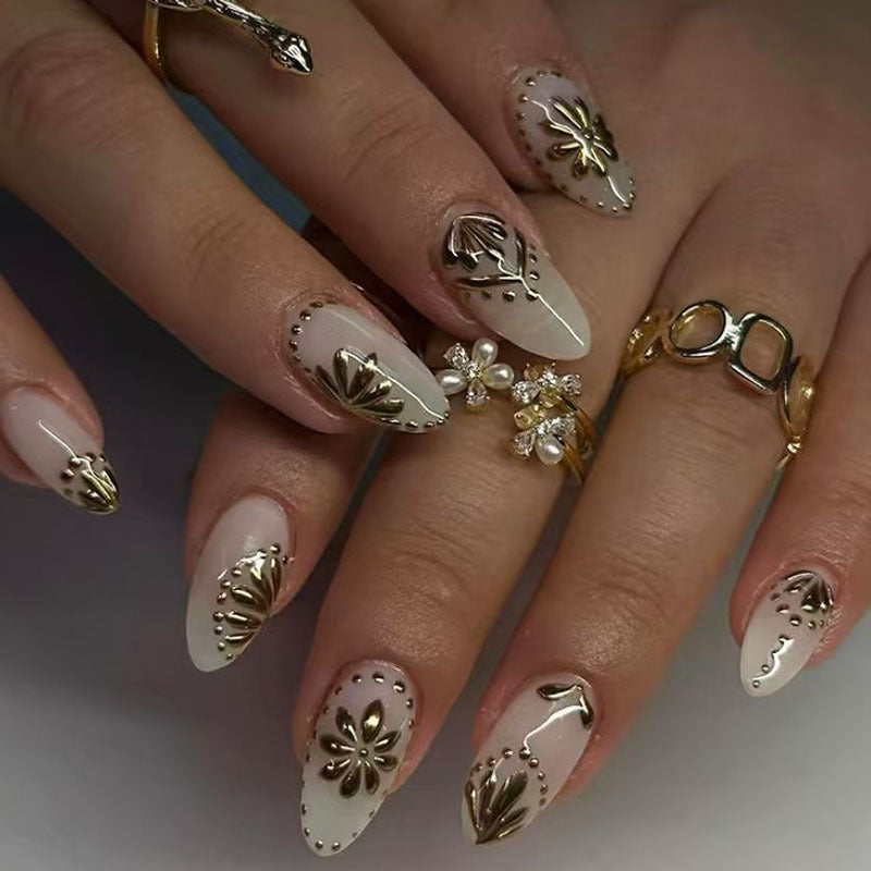 Decorative Long-Stiletto Press-On Nails