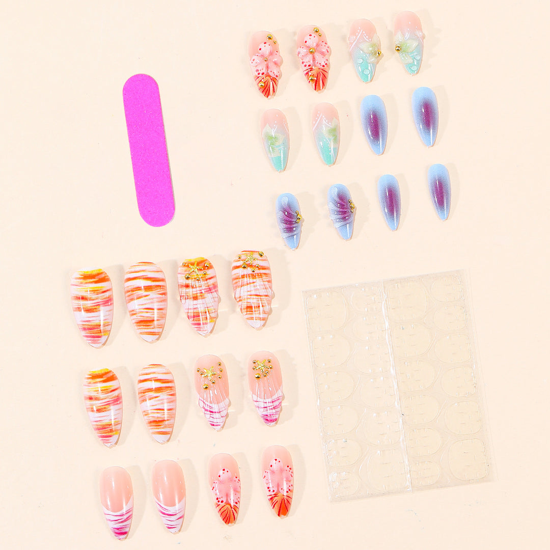 Decorative Floral 3D Acrylic Nail Art Design Kalsten
