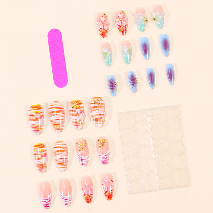 Decorative Floral 3D Acrylic Nail Art Design Kalsten
