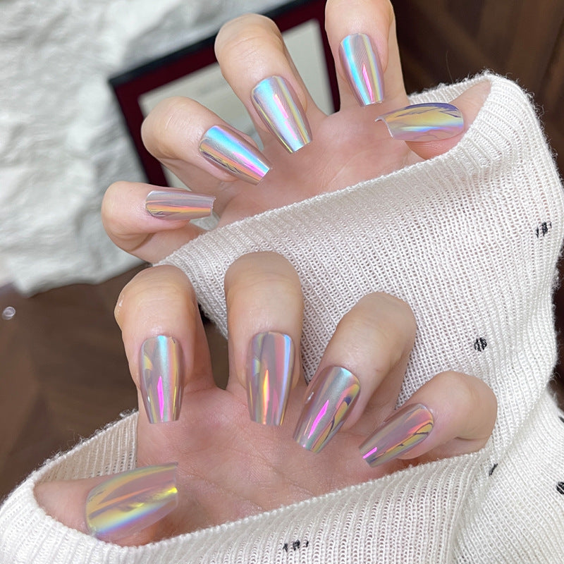Holographic Long Press-On Nails Kalsten