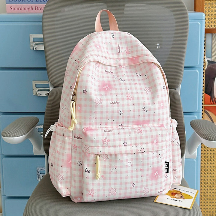 Stylish Checkered Print Backpack Kalsten